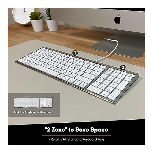  Macally Compact Wired Keyboard and a Vertical Laptop Stand, Designed to Save Space