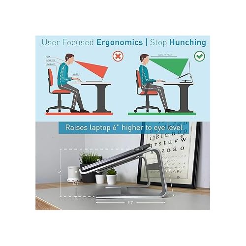  Macally Wireless Bluetooth Keyboard and Laptop Stand, Ultimate Duo