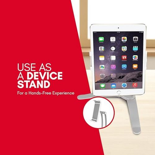  Macally 2-in-1 Kitchen Tablet Holder & Wall Mount iPad Stand / Under Cabinet Holder- Perfect for Recipe Reading on Countertop or Using on Office Desktop- Fits iPad Pro/Air Samsung Tab up to 7.5