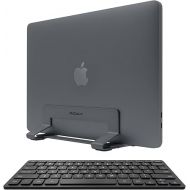 Macally Wireless Mini Keyboard an a Space Grey Vertical Laptop Stand, Scratch Resistant While Aesthetically Pleasing