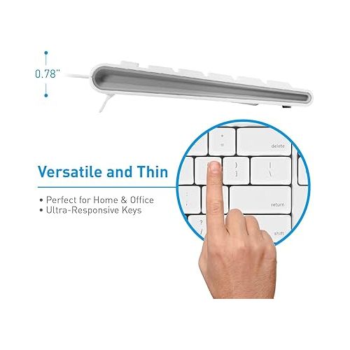  Macally Wired Mac Keyboard and an Adjustable Vertical Laptop Stand, Protect Your Laptop from Getting Damaged