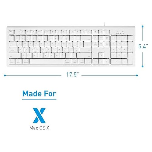  Macally Wired Mac Keyboard and an Adjustable Vertical Laptop Stand, Protect Your Laptop from Getting Damaged