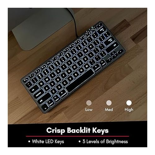  Macally Backlit Compact Keyboard and Vertical Laptop Stand, Everything Your Mac Needs