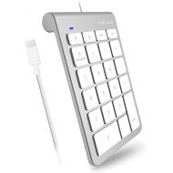 Macally Wired USB C Number Pad Keyboard - Type C Numeric Keypad for Laptop, Apple Mac iMac MacBook Pro/Air, iPad, Windows PC, or Desktop Computer - 10 Key USB Keypad Numpad with 5 Foot Cable
