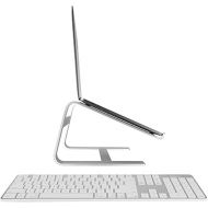 Macally Ultra Slim Wired Keyboard and an Ergonomic Laptop Stand, Relieve Stress Off Your Back