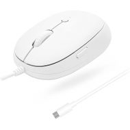 Macally USB C Mouse for Mac with Back Button - Clean and Simple - Wired Mouse for Mac and PC - Plug and Play Type C Mouse for MacBook Pro/Air with 4 DPI Modes - White Apple Mouse