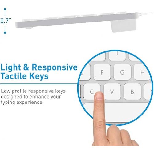  Macally Mini Wired Keyboard and an Adjustable Vertical Laptop Stand, Universal Design to Fit Any Laptop