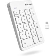 Macally USB C Wireless Number Pad | Numeric Keypad for Mac Macbok iMac | Wireless 10 Key for Laptop PC Computer Notebook Surface Chrome (2.4G USB) Perfect for Data Entry Numpad Number Keyboard