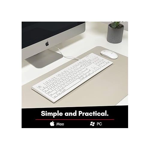  Macally USB C Keyboard | Mac Keyboard | Wired Keyboard (Plug and Play) Budget Compatible Apple Keyboard for MacBook Pro/Air, iMac, Mac Mini/Pro