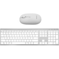 Macally Wireless Bluetooth Rechargeable Mouse and a Ice White Finish Wireless Bluetooth Keyboard, Classic Apple Aesthetic