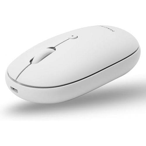  Macally Wireless Bluetooth Rechargeable Mouse and a Ice White Finish Wireless Bluetooth Keyboard, Classic Apple Aesthetic