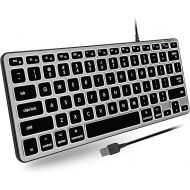 Macally Backlit Wired Keyboard for Mac | Compatible Apple Keyboard (Small and Compact) Comfortable All Day Typing USB Keyboard for MacBook Pro/Air, iMac, Mac Mini/Pro (Space Grey)