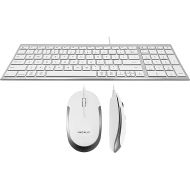 Macally Compact USB Keyboard and Mouse Combo, Uniquely Designed to Save Space