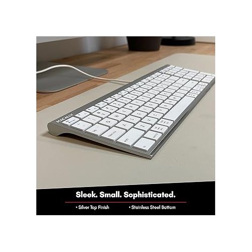  Macally Compact USB Keyboard and Mouse Combo, Uniquely Designed to Save Space