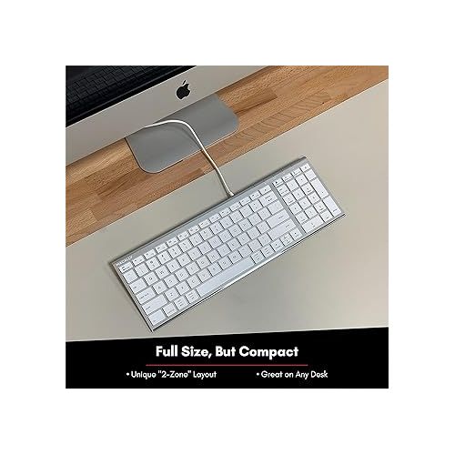  Macally Compact USB Keyboard and Mouse Combo, Uniquely Designed to Save Space