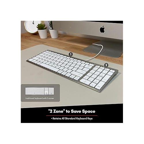  Macally Compact USB Keyboard and Mouse Combo, Uniquely Designed to Save Space