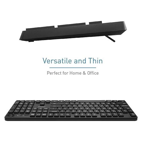  Macally 2.4G Wireless Keyboard and an Adjustable Vertical Laptop Stand, Secure Your Laptop & Prevent Scratches