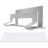 Macally Ultra Slim Wired Computer Keyboard and Vertical Laptop Stand, Declutter Your Desk, Declutter Your Mind