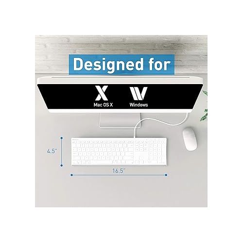  Macally Ultra Slim Wired Computer Keyboard and Vertical Laptop Stand, Declutter Your Desk, Declutter Your Mind