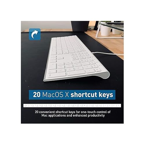  Macally Ultra Slim Wired Computer Keyboard and Vertical Laptop Stand, Declutter Your Desk, Declutter Your Mind