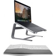 Macally Ergonomic Mac Keyboard and an Aluminum Ergonomic Laptop Stand, Apple Aesthetic with Much More Comfort