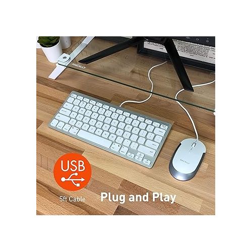  Macally Mini Keyboard & Mouse Combo and an Ergonomic Laptop Stand, Provides a Clean Look to Your Desk