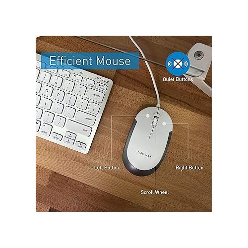  Macally Mini Keyboard & Mouse Combo and an Ergonomic Laptop Stand, Provides a Clean Look to Your Desk