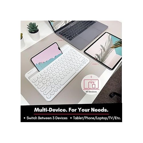  Macally Compact Bluetooth Keyboard and a Comfortable Bluetooth Mouse, Office Essentials