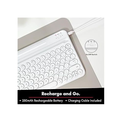  Macally Compact Bluetooth Keyboard and a Comfortable Bluetooth Mouse, Office Essentials