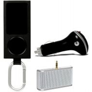 Macally Accessory Bundle for iPod nano 5G Including Leather Case, USB Car Charger, and Portable Battery