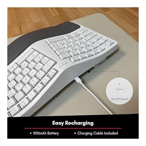  Macally Ergonomic Wireless Keyboard and an Ergonomic Laptop Stand, Double The Support