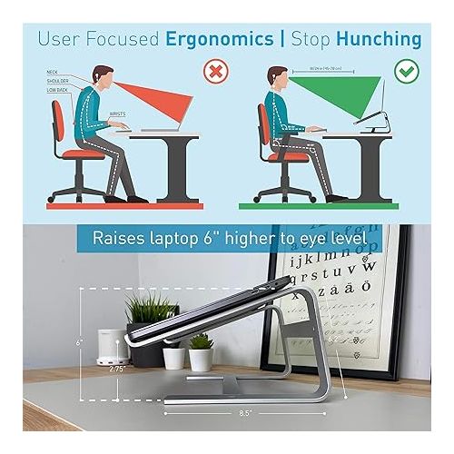  Macally Ergonomic Wireless Keyboard and an Ergonomic Laptop Stand, Double The Support