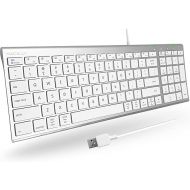 Macally Wired Keyboard for Mac and Windows, Compatible Apple Keyboard - Slim, Space-Saving Design USB Keyboard with Numeric Keypad - Budget-Friendly Laptop, MacBook, iMac Keyboard Replacement