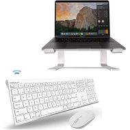 Macally Wireless Bluetooth Keyboard with Mouse and Laptop Stand, Perfect College Gift