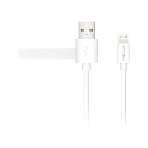  Macally [Apple MFI Certified] Lightning to USB Cable with Tangle Free Cable Management - 6 Feet - White