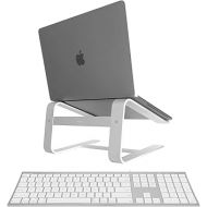 Macally Ultra Slim Wired Computer Keyboard and Ergonomic Laptop Stand, Create Both Efficiency and Comfort
