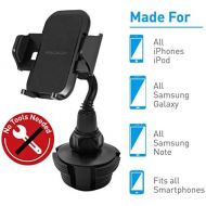 [아마존베스트]Macally Adjustable Automobile Cup Holder Phone Mount for iPhone Xs XS Max XR X 8 8+ 7 7 Plus 6s Plus 6s SE Samsung Galaxy S10 S10E S9 S9+ S8 S7 Edge S6 Note 5, Xperia, iPod, Smartp