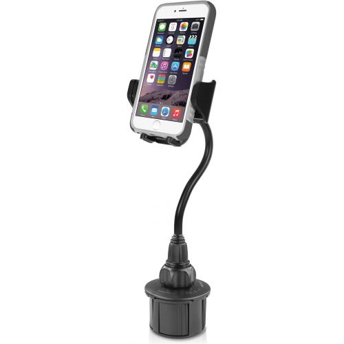  [아마존베스트]Macally Car Cup Holder Phone Mount with A Flexible Extra Long 8 Neck for iPhone XS Max XR X 8 7 Plus 6 5S SE, Samsung S10 S10E S9 Plus S8, Motorola Moto, Google Pixel XL 3 (MCUP2XL