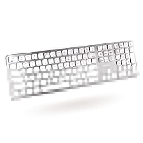  Macally Bluetooth Wireless Keyboard for Mac - Compatible Apple Keyboard Wireless for iMac Mini/Pro, MacBook Pro/Air, iPad, iPhone - Slim Full Size Metal Frame Bluetooth Keyboard fo