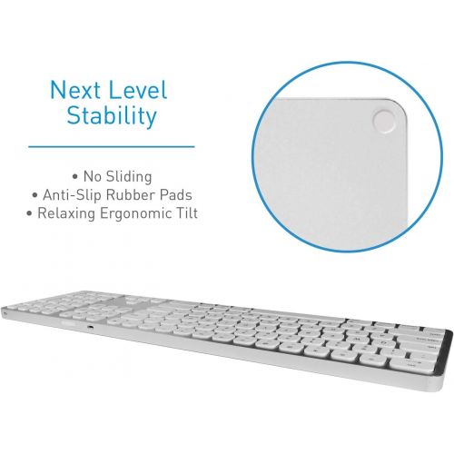  Macally Bluetooth Wireless Keyboard for Mac - Compatible Apple Keyboard Wireless for iMac Mini/Pro, MacBook Pro/Air, iPad, iPhone - Slim Full Size Metal Frame Bluetooth Keyboard fo