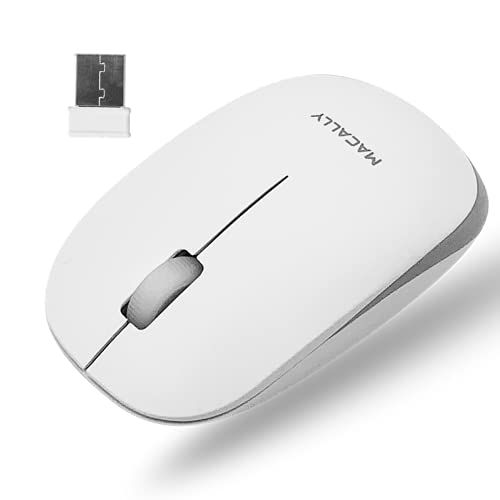  Macally 2.4G USB Wireless Mouse for Laptop and Desktop Computer, Comfortable and Long Range Computer Mouse - Cordless Mouse for Mac, Apple MacBook Pro/Air, Chromebook, or Windows P