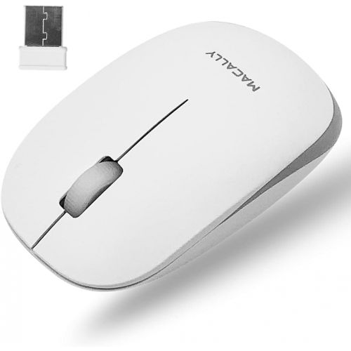  Macally 2.4G USB Wireless Mouse for Laptop and Desktop Computer, Comfortable and Long Range Computer Mouse - Cordless Mouse for Mac, Apple MacBook Pro/Air, Chromebook, or Windows P