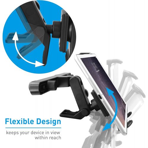  Macally Adjustable Car Seat Headrest Mount and Holder for Apple iPad Air / Mini, Samsung Galaxy Tab, Kindle Fire, Nintendo Switch, and 7 to 10 Tablets (HRMOUNT)