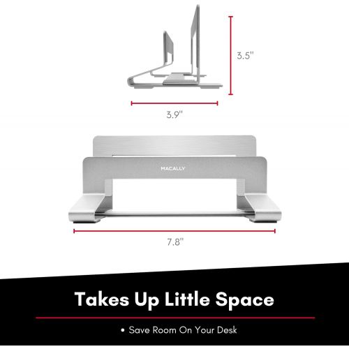  [아마존베스트]Macally Vertical Laptop Stand for Desk - Adjustable Laptop Holder for Universal Compatibility - Saves Space & Improves Device Airflow - Use as MacBook Stand or Laptop Dock - Weight