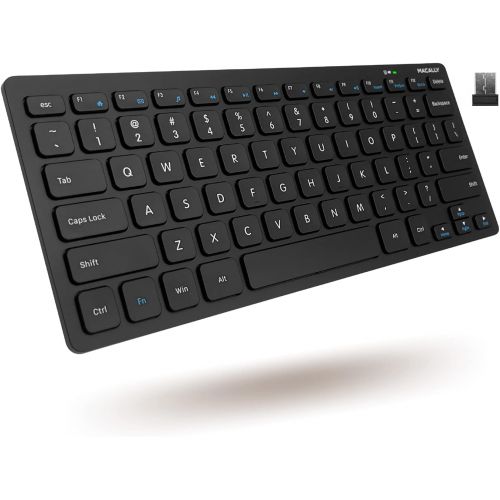  [아마존베스트]Macally 2.4G Mini Wireless Keyboard - Ergonomic & Comfortable - Small Keyboard for Laptop or Windows PC Computer, Tablet, Smart TV - Plug & Play Compact Keyboard 12 Multimedia Hot