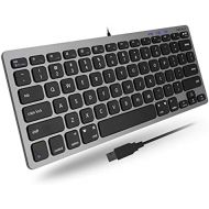 [아마존베스트]Macally Slim USB Wired Small Compact Mini Computer Keyboard for Apple Mac, iMac, MacBook Pro/Air, Mac Mini, Windows PC Desktops, Laptop (Space Gray)