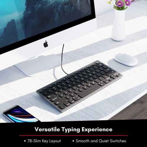  [아마존베스트]Macally Slim USB Wired Small Compact Mini Computer Keyboard for Apple Mac, iMac, MacBook Pro/Air, Mac Mini, Windows PC Desktops, Laptop (Space Gray)