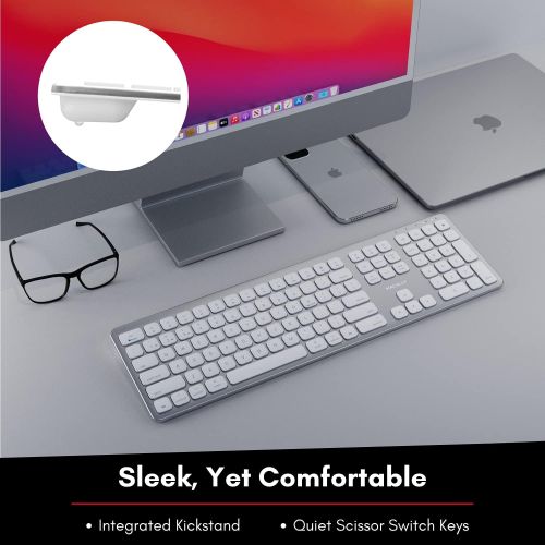  [아마존베스트]Macally Bluetooth Wireless Keyboard for Mac, iMac, Apple Mac Pro, Mac Mini, MacBook Pro/Air Laptop - Rechargeable Slim Full-Size Mac Wireless Keyboard (BTWKEYMB)