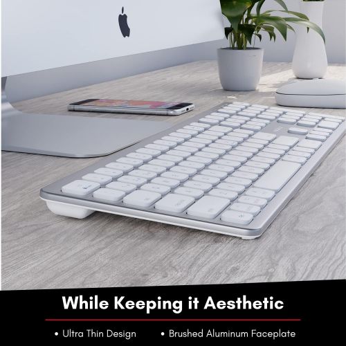  [아마존베스트]Macally Bluetooth Wireless Keyboard for Mac, iMac, Apple Mac Pro, Mac Mini, MacBook Pro/Air Laptop - Rechargeable Slim Full-Size Mac Wireless Keyboard (BTWKEYMB)