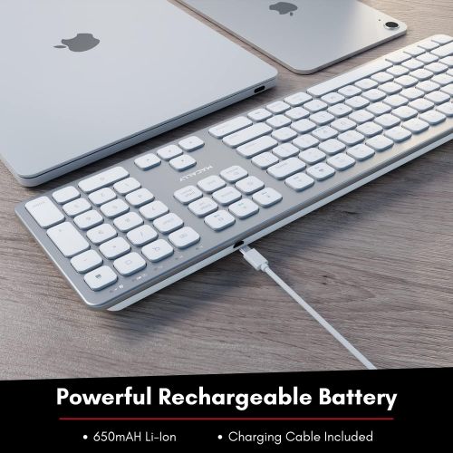  [아마존베스트]Macally Bluetooth Wireless Keyboard for Mac, iMac, Apple Mac Pro, Mac Mini, MacBook Pro/Air Laptop - Rechargeable Slim Full-Size Mac Wireless Keyboard (BTWKEYMB)